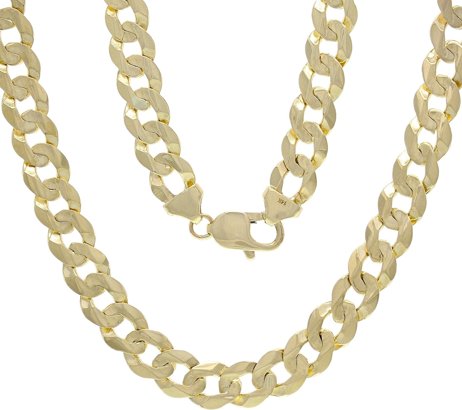 9mm Solid 14k Gold Cuban Link Chain 9mm Heavy Solid Golden Chain