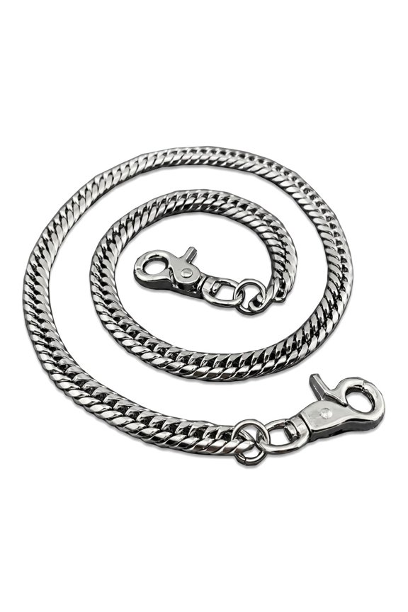9mm Stainless Steel Curb Link Chain, Multi-Purpose Punk Metal Accessory, Detachable Wallet Pants Key Chain For Biker Daily Outfit