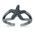 thumbnail image 1 of 9mm - Starfish Toe Band Ring 925 Sterling Silver Thin Adjustable Stylish Rings for Women, 1 of 5