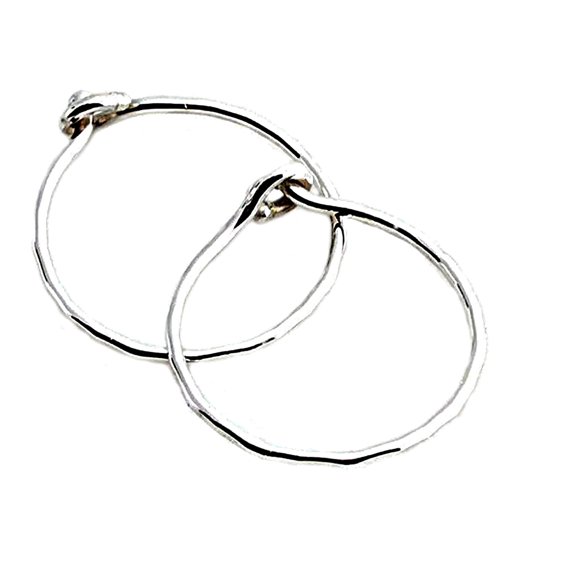9mm Sterling Silver 22 GA Hammered Snap Mini Hugger Sleeper Small Cartilage Helix Tragus Thin Earrings(Delicate | Hammered, 9mm | 22 GA)