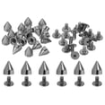 thumbnail image 1 of 9mm Studs for Clothing, 20 Sets Studs and Spikes Leather Rivets for Clothing Leather Punk, 7x9mm, Black, 1 of 6