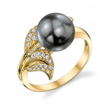 Aazon.co: THE PEARL SOURCE 9-10 Genuine Black Tahitian South Sea...