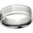 thumbnail image 1 of 9mm Titanium Band with Silver Inlay Brushed Finish And Deluxe Comfort Fit Design, 1 of 1