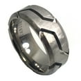 thumbnail image 1 of 9mm Titanium Matt Rugged Finish Groove Pattern Wedding Band Ring For Men Or Ladies, 1 of 4