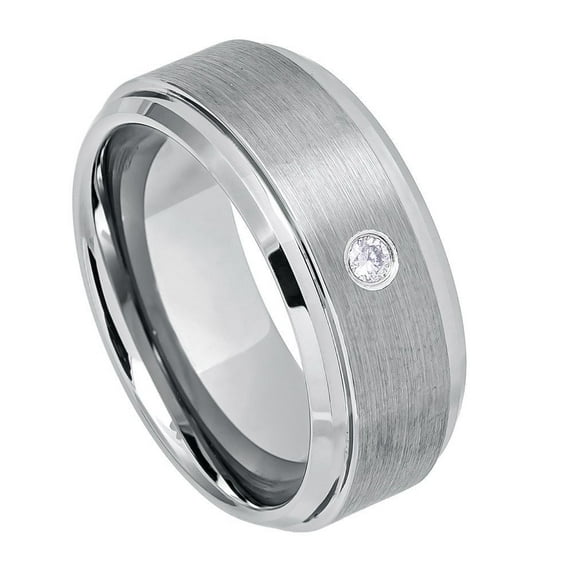 9mm Tungsten Carbide Brushed Finish Center Wedding band Ring for Men and Ladies