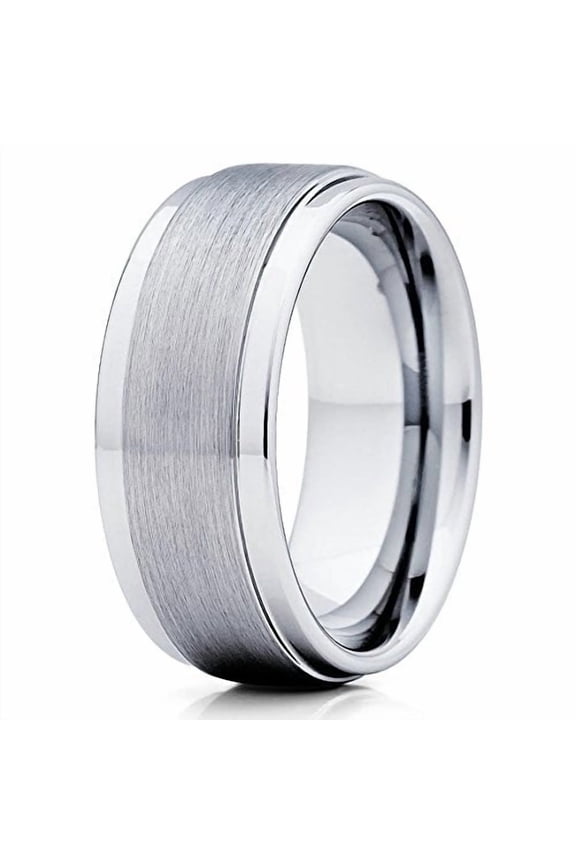 9mm Tungsten Wedding Band Tungsten Carbide Ring Gray Tungsten Band Men and Women Brushed Comfort Fit
