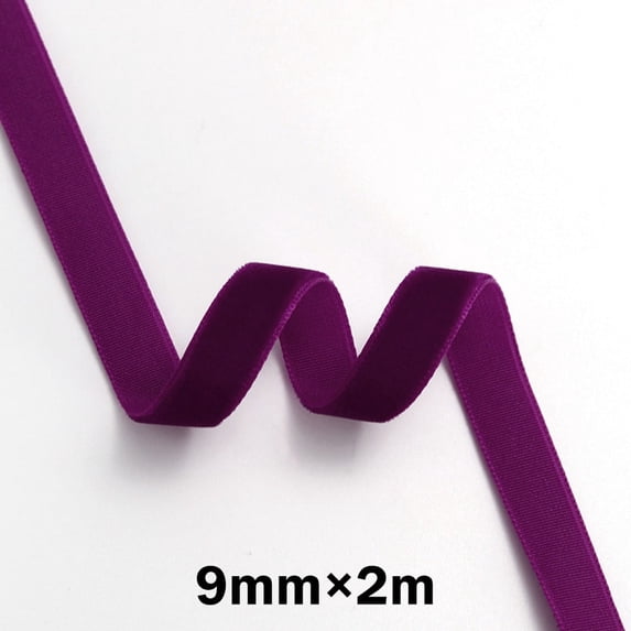 9mm Velvet Ribbon Handmade Wedding Party Decoration Ribbon For Gift Wrapping Purple