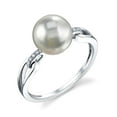 thumbnail image 1 of 9mm White South Sea Cultured Pearl & Diamond Holly Ring in 14K Gold, 1 of 7