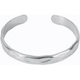 thumbnail image 1 of 9mm Width Stainless Steel Hammered Finish Open Cuff Bangle Bracelet, 1 of 5