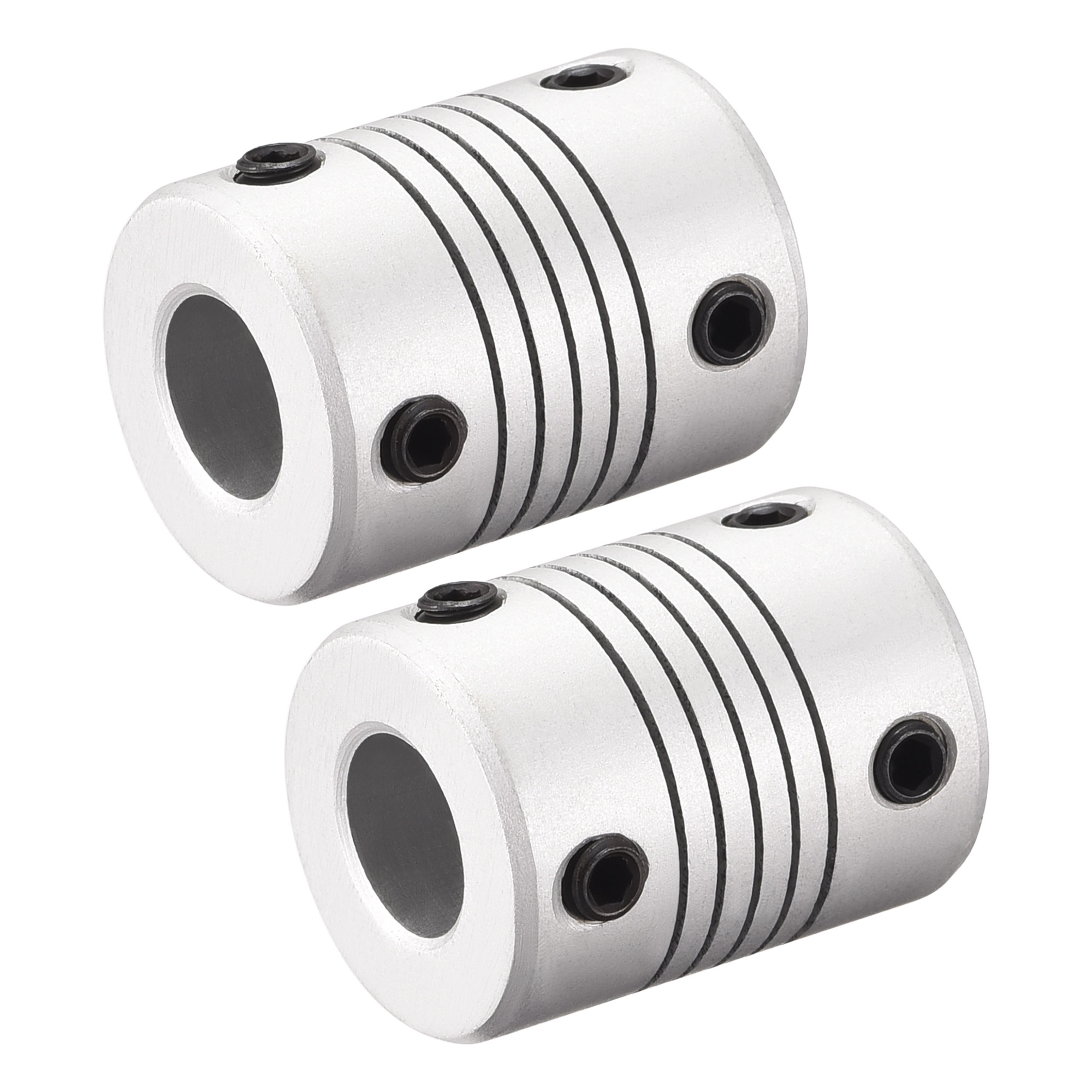 Lot De 2 Accouplements D'arbre Flexible 5mm à 6mm - L25xD19mm - Alliage D'aluminium - Neuf