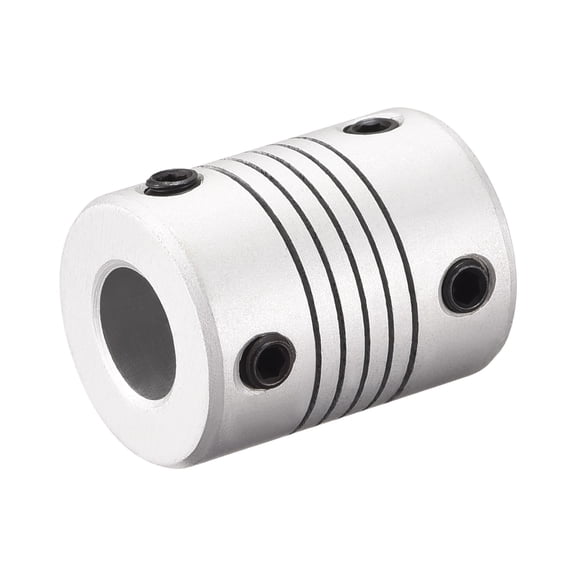 9mm to 10mm Aluminum Alloy Shaft Coupling Flexible Coupler Motor Connector Joint L25xD19 Silver