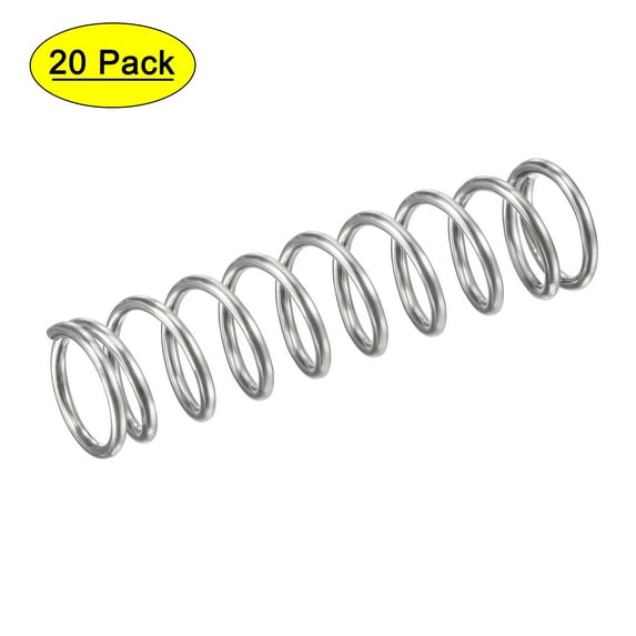 9mmx1mmx35mm 304 Stainless Steel Compression Spring 31.4N Load Capacity 20 pcs