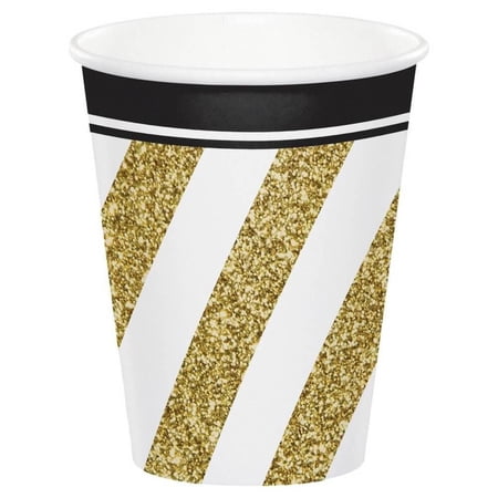 9oz Black Gold Paper Cups (8ct)