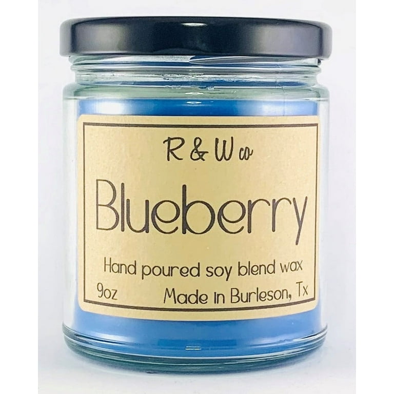 9oz Blueberry Candle, Highly Scented Candle by R&W Co. Quality candles at  an affordable price. Hand poured in small batches.
