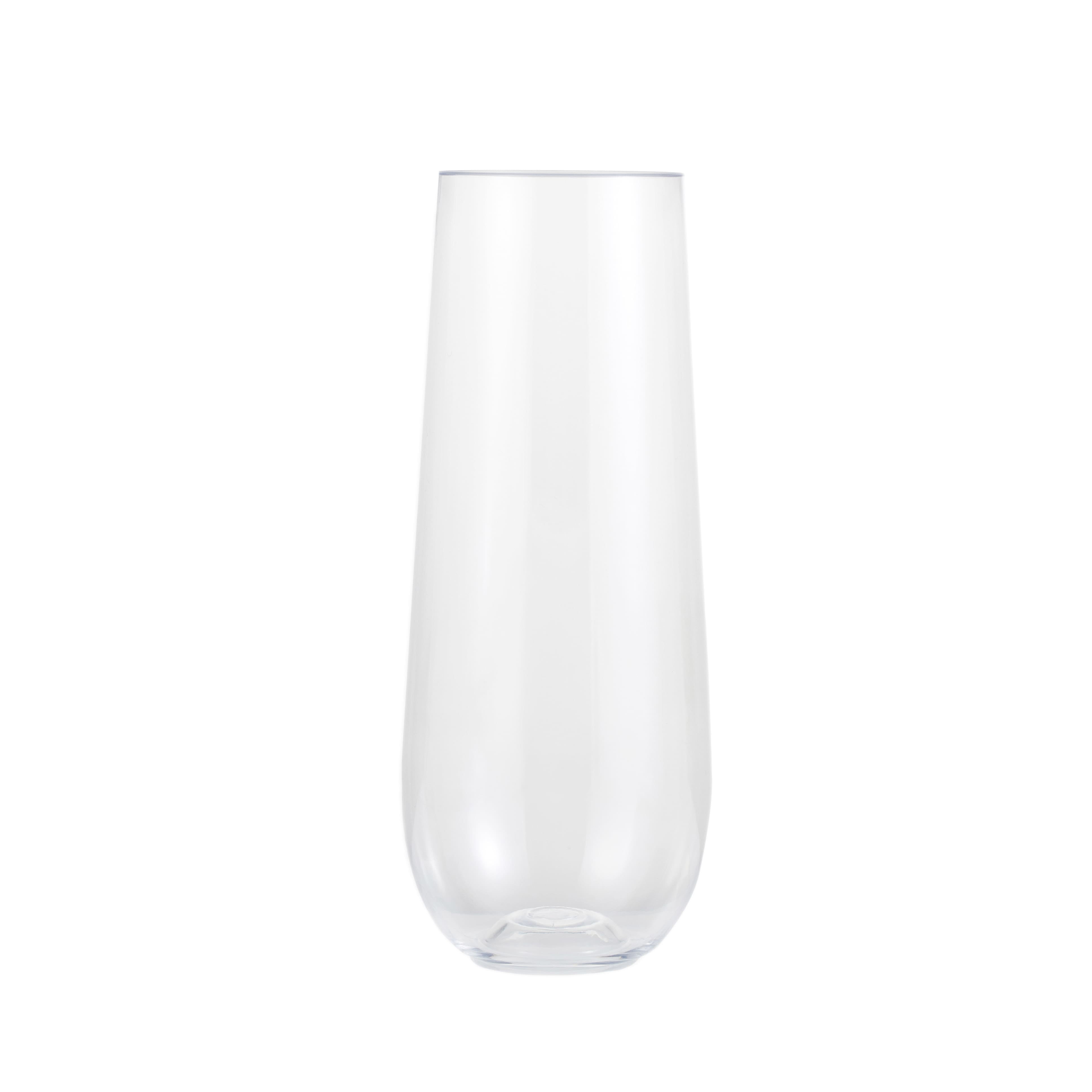 9oz Clear Plastic Stemless Champagne Flutes by Celebrate It – Food Safe - Hand Wash Only - Ideal for Parties - Weddings & Events - 12 Pack