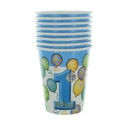 9oz Paper Blue Balloons 1st Birthday Cups, 8ct