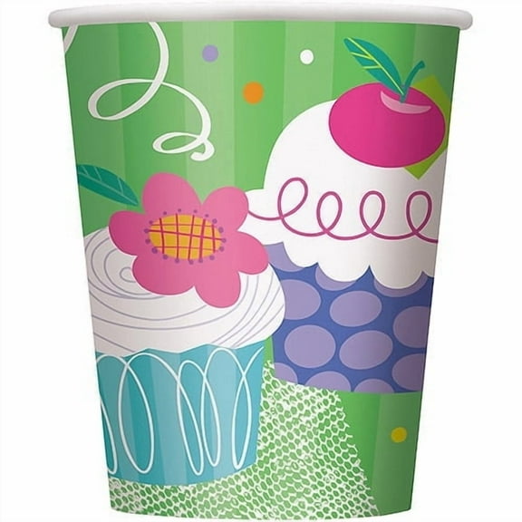 9oz Paper Cupcake Party Cups, 8ct