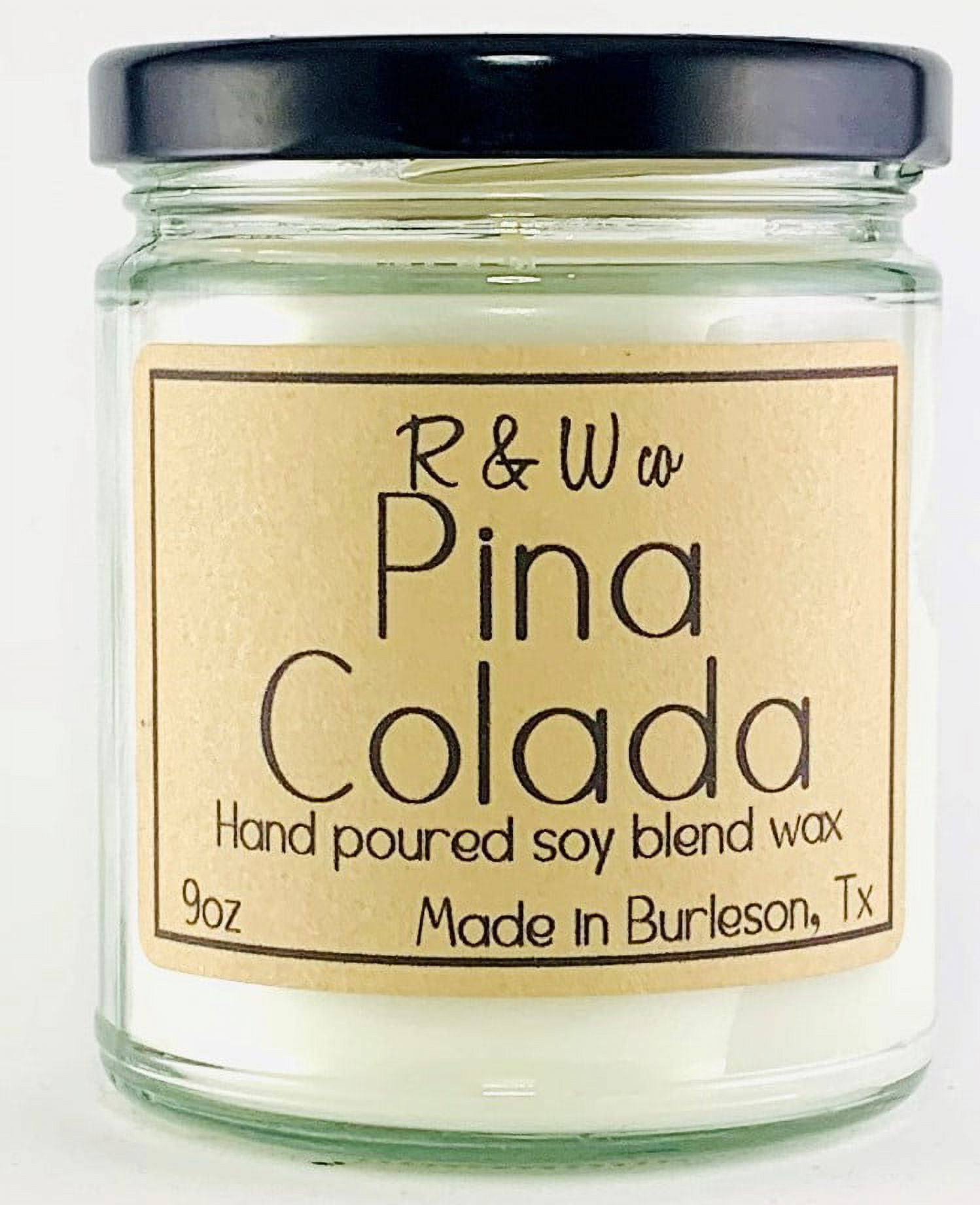 9oz Pina Colada Candle Highly Scented Soy Candle by R&W Co. Quality