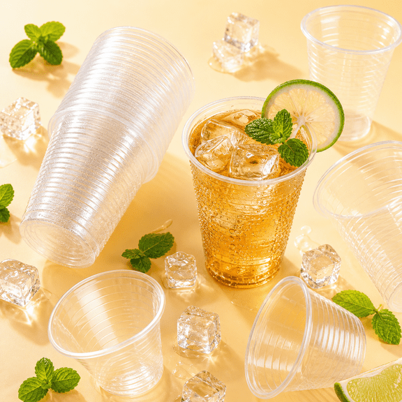 9oz Plastic Cups 300 Pack For Drinking, Tasting, Food Samples