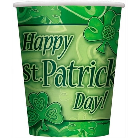9oz Saint Patrick's Day Clover Paper Cups, 8ct