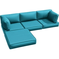 9p Outdoor Cushions Waterproof and Replacement Patio Furniture Cushions for 4-seat Sectional Rattan Conversation Set, Fits Outdoor Sectional Sofa Couch and Chair Set of 4