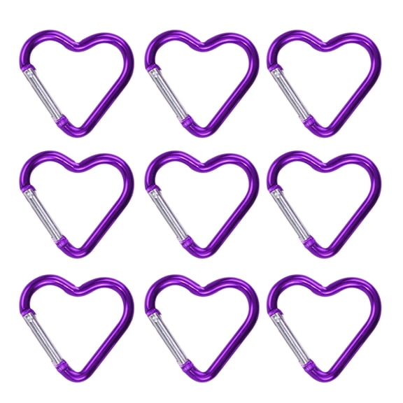 9pack Heart Pattern Carabiner Hook Climbing Carabiner Sports Carabiner for and Gear