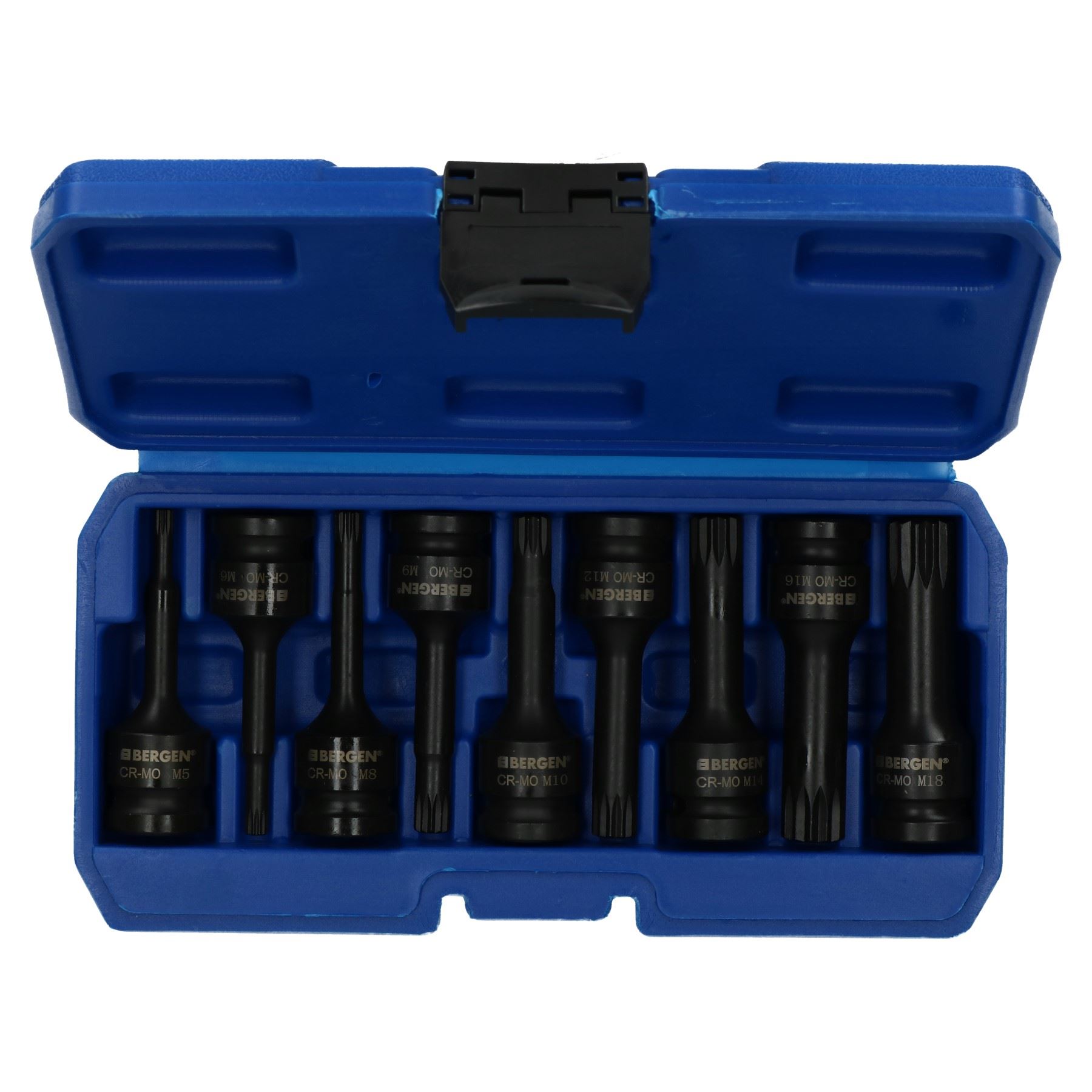 9pc Impacted Male Deep Spline Triple Square Socket Set 1/2" Drive M5