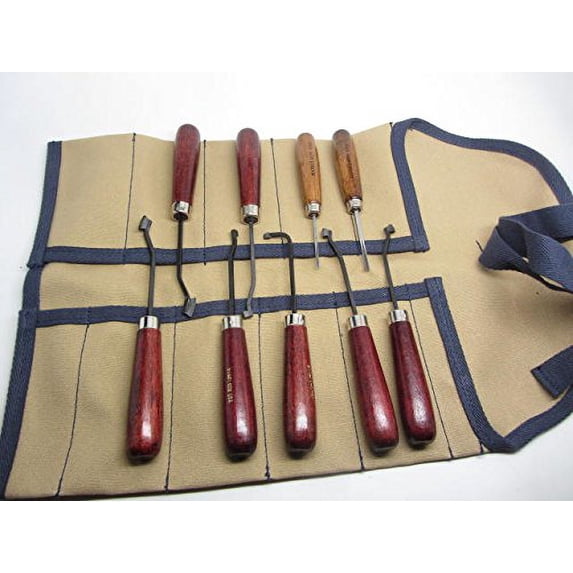 9pc UJ Ramelson - Ullman Single Lined Carbide Tipped Checkering Tool Veiner Ramelson - Gunsmithing - Made in USA