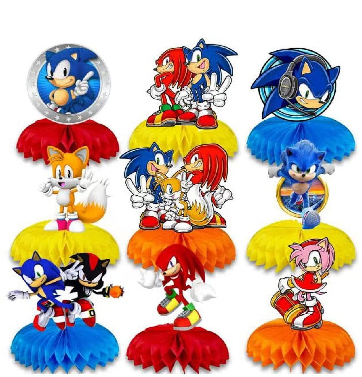 9pc sonic blue hedgehog, centerpieces 3D table decorations