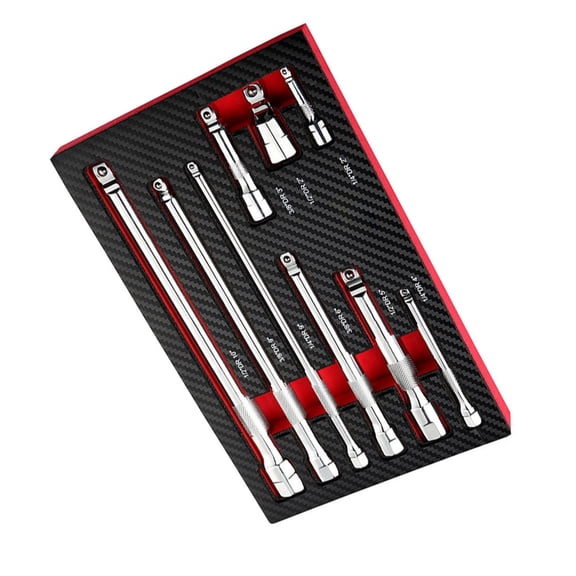 9pcs 1/4" 3/8" 1/2" Drive Ball Tip Socket Extension Bar Kit Auto Repair Tool