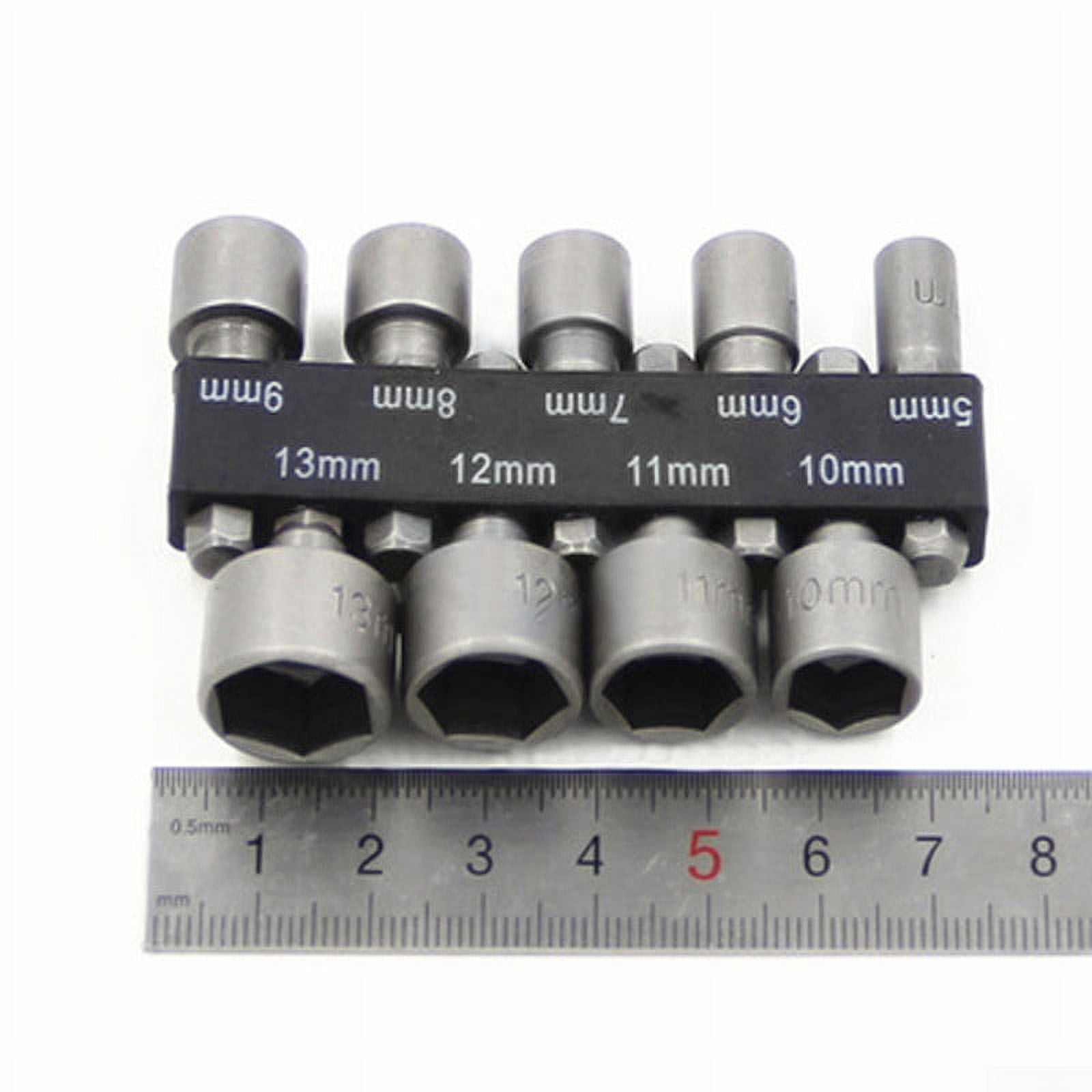 9pcs 1/4" Hex Power Nut Driver Socket Set Impact Drill Bits 5mm to 13mm