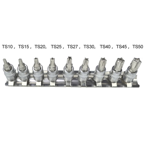 9pcs 1/4 Inch Drive Torx Screwdriver Bits Set TS10-TS50 for Automotive Repair