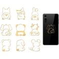 thumbnail image 1 of 9pcs 1.6x1.6 Inch Golden Metal Animal Back View Stickers - Elephant Cat Dog Rabbit Panda - Self Adhesive - DIY Scrapbooks Epoxy Resin Decoration Making DIY, 1 of 9