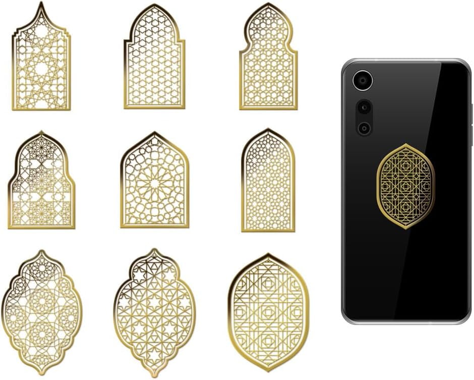 9pcs 1.6x1.6 Inch Islamic Pattern Metal Stickers Islamic Windows Self ...