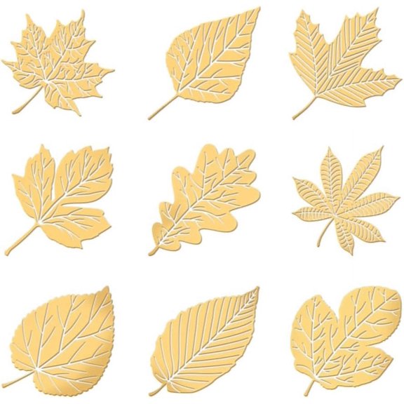 9pcs 1.6x1.6 Inch Leavess Stickers Maple Leaves Self Adhesive Gold Stickers Autumn Theme Metal Gold Stickers for Scrapbooks DIY Resin Crafts Phone Water Bottle Decor for diy