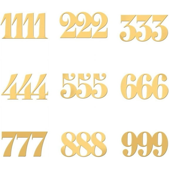 9pcs 1.6x1.6 Inch Number Theme Stickers Numbers 1 to 9 Stickers Self Adhesive Gold Metal Stickers Text Topics Metal Stickers Energy Stickers for Scrapbooks DIY Crafts Phone Decoration