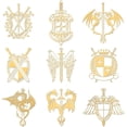 thumbnail image 1 of 9pcs 1.6x1.6 Inch Sword Shield Stickers Western Dragon Stickers Self Adhesive Gold Metal Stickers Dragon Sword Metal Stickers for Scrapbooks DIY Crafts Phone Decoration, 1 of 9