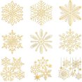thumbnail image 1 of 9pcs 1.6x1.6 Inch Winter Theme Stickers Snowflake Pattern Sticker Self Adhesive Gold Stickers Metal Gold Stickers, 1 of 9