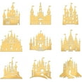 thumbnail image 1 of 9pcs 1.6x1.6 inch Castle Golden Metal Stickers Fantasy Theme Stickers Self Adhesive Energy Stickers Golden Epoxy Stickers for DIY Scrapbooks Epoxy Resin Decoration, 1 of 9