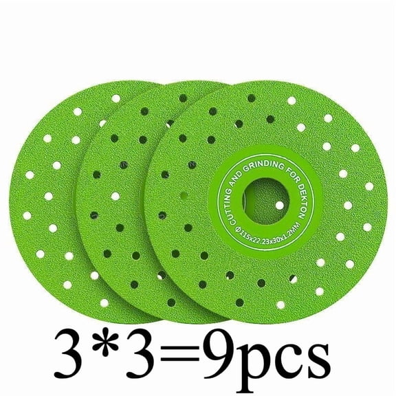 9pcs 115mm Porous Diamond Sanding Blades | Vacuum Brazed Ultra-Thin Multi-Pore Flat Abrasive Sheet Disc - Welded Diamond Dual-Purpose For Tile