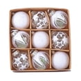thumbnail image 1 of 9pcs 2.36" Christmas Ball Ornaments Shatterproof Clear Large Plastic Hanging Ball Decorative Baubles Set with Stuffed Delicate Decorations, 1 of 4