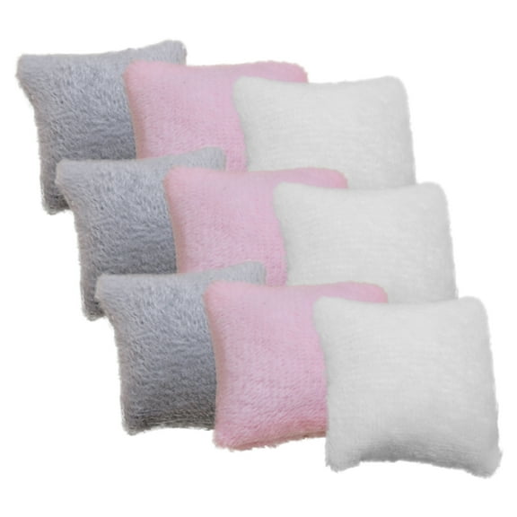 9pcs Adorable Miniature Throw Pillows for Dollhouse Pillow Models Soft Plush Decorative Throw Pillows for DIY Accessories DollHouse Layout Pillow Model