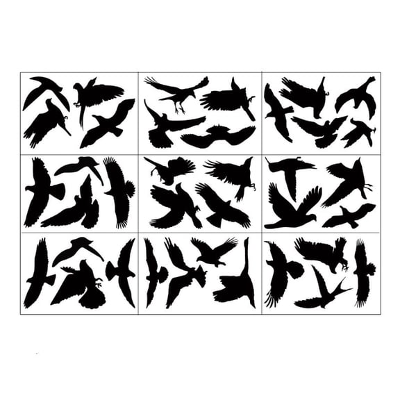 9pcs Bird Window Stickers Anti Strike Window Decals Decal Sticker for Glass for Windows Bird Collision Prevention Home