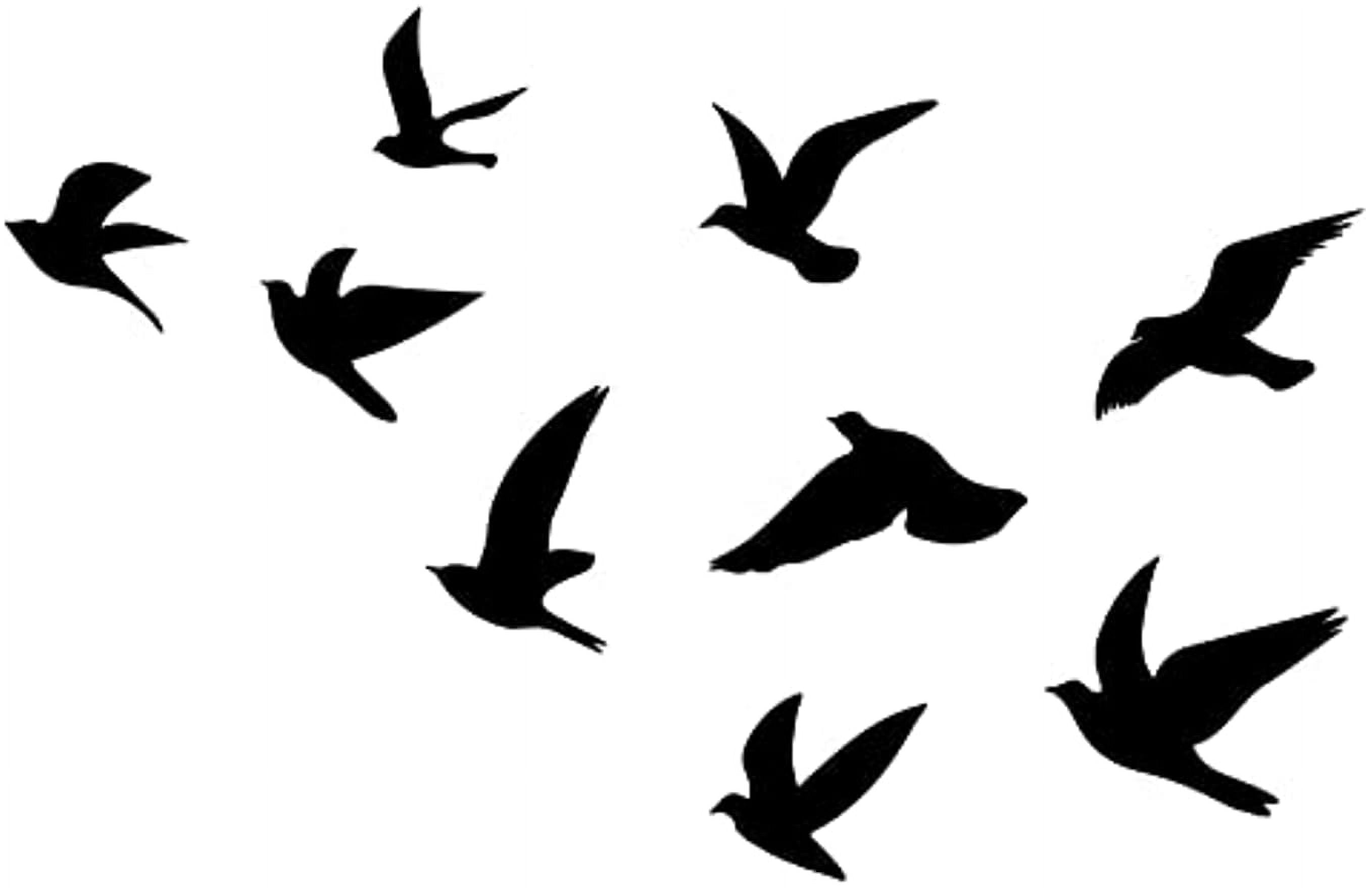 9pcs Black Birds Wall Decals Flying Bird Theme Wall Decor Dove of Peace