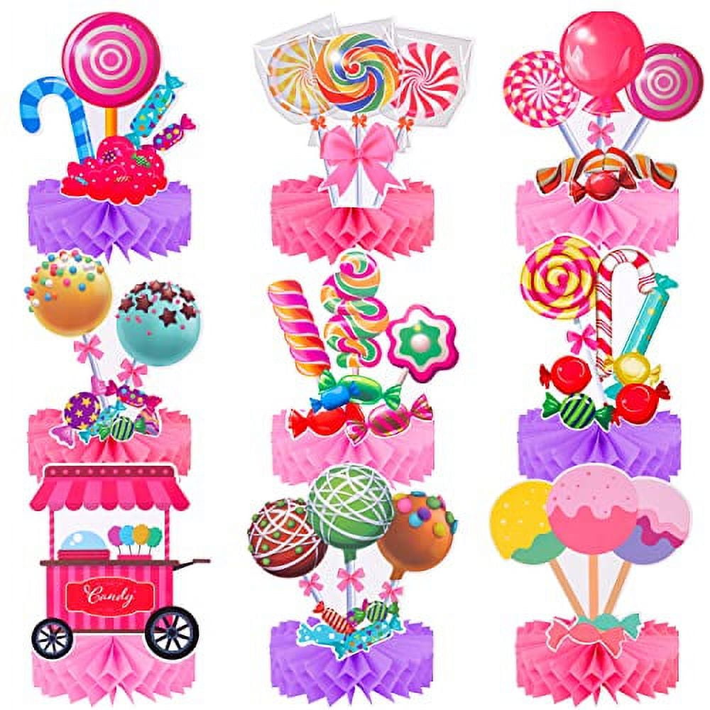 9pcs Candyland Party Decoration Candyland Lollipop Table Centerpiece Decorations for