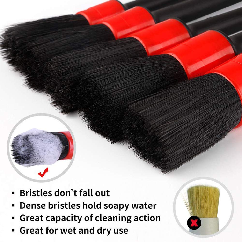 9pcs Car Detailing Brush Auto Detail Brush Set Automotive Detail Brushes Kit for Cleaning Car