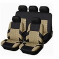 thumbnail image 1 of 9pcs Car Seat Covers Full Set Front Split Rear Bench For Car Universal Cloth SUV Sedan Van Automotive Interior Covers Beige, 1 of 5
