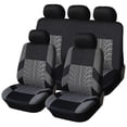 thumbnail image 1 of 9pcs Car Seat Covers Full Set Front Split Rear Bench For Car Universal Cloth SUV Sedan Van Automotive Interior Covers Gray, 1 of 5