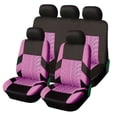 thumbnail image 1 of 9pcs Car Seat Covers Full Set Front Split Rear Bench For Car Universal Cloth SUV Sedan Van Automotive Interior Covers Pink, 1 of 5