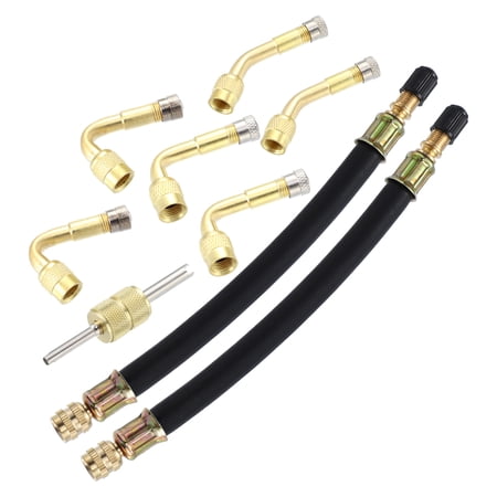 9pcs Car Truck Tire Valve Stem Extension Dual Extender Pipe 7.1" Valve Core Removal Tool Valve Stem Extension Adaptor